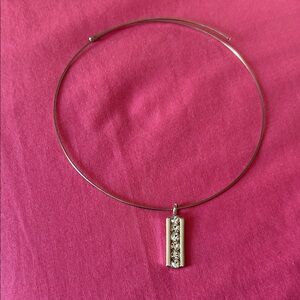 Elegant Silver Necklace with Crystal Pendant